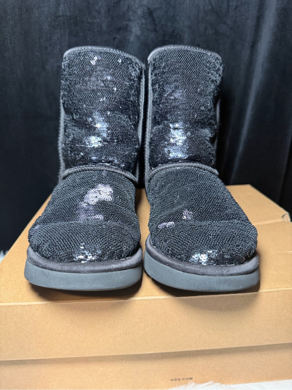 UGG Classic Short Black Sequin Boots - Picture 11 of 11